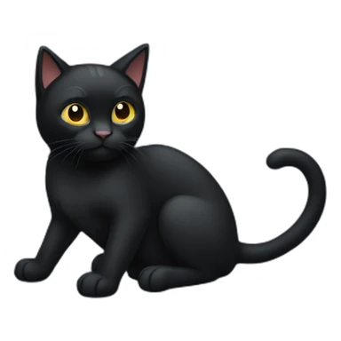 A black cat clawing at a blue sofa sticker