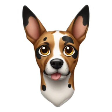 Spotted dog pointy ears eye patch marking sticker