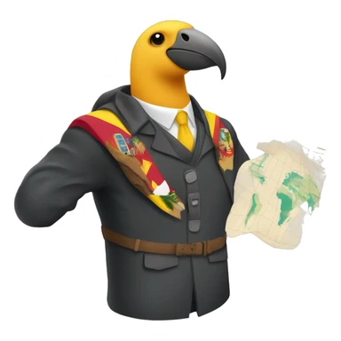 Condor vestido como turista y con un mapa del ecuador en la mano sticker