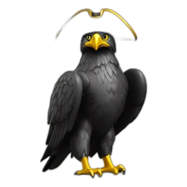 statue golden eagle with napoleon tricorne hat sticker
