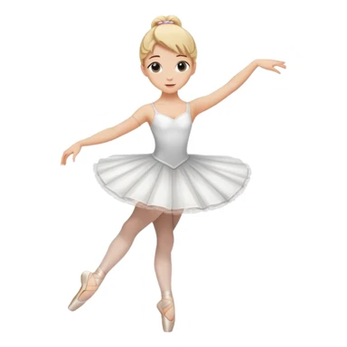 female ballet dancer, blond hair, white dress, standing on tiptoe sticker