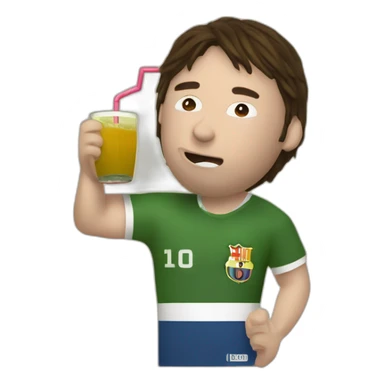 messi drinking yerba mate from a yerba mate gourd with a straw sticker