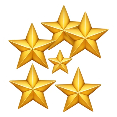 3 golden stars, one big in the center and two smaller on the sides sticker