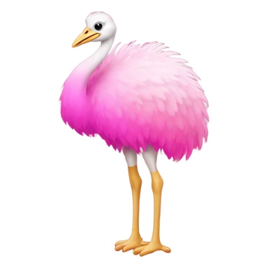 Pink ombre full body ostrich with glitter sticker