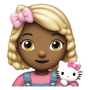 Hello kitty without a bow and in blue overall  sticker