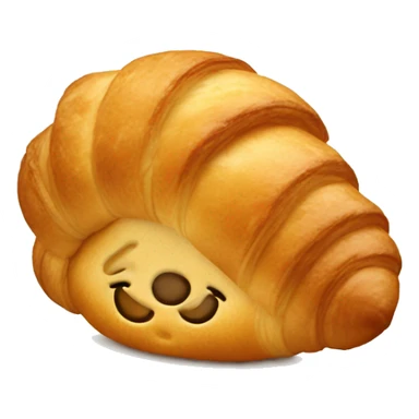 A croissant with a bow on it sticker