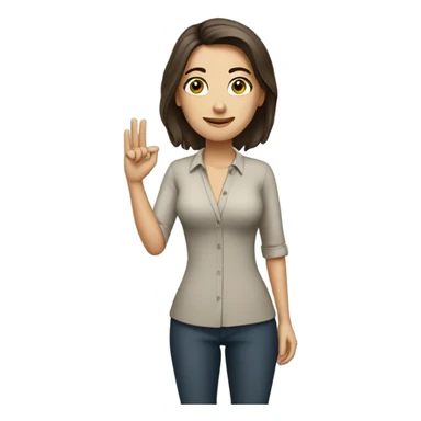 white brunette female making a salute gesture sticker