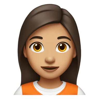 Brunette girl with brown eyes wearing Florida Gator t-shirt sticker