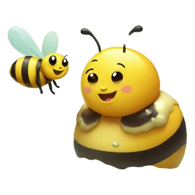 honey bathing a fat and happy bee sticker