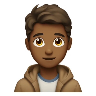 A boy with brown eyes and brown hair and stars is thinking  sticker