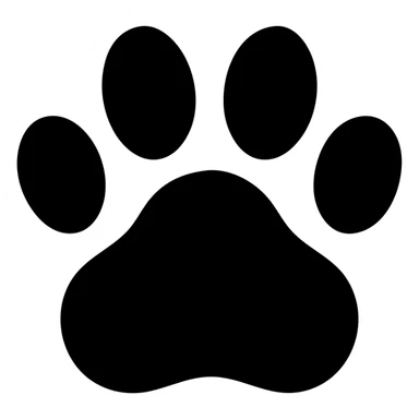 cat paw print with toe beans visible sticker