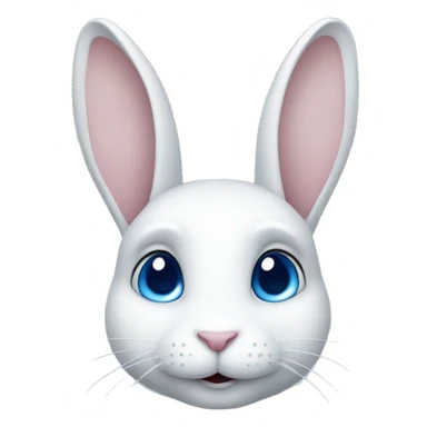 White rabbit with blue eyes sticker