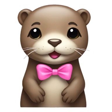 Otter with pink bow sticker