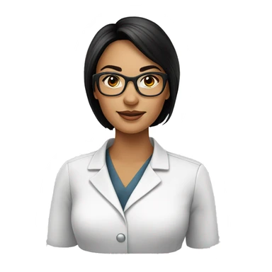 beautiful pharmacist lady with black hair wearing glasses sticker