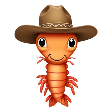 Shrimp wearing a cowboy hat and bandanna  sticker
