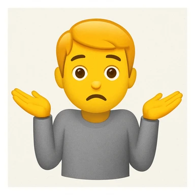 yellow boy light grey shirt shrugging emoji sticker