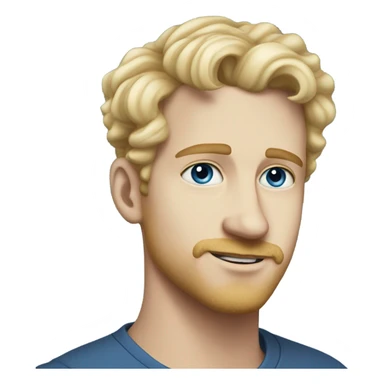 3/4 profile light curl blonde 30yo man blue eyed pale skin sticker