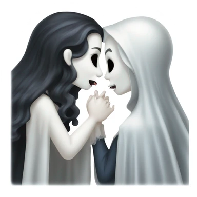 Ghost kissing Mae vampire sticker