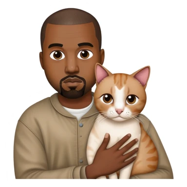 kanye west holding a cat sticker