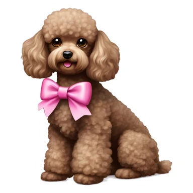 Toy poodle with pink bow sticker