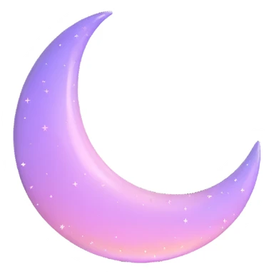 Sparkly glossy Pastel lilac-gradient crescent sticker