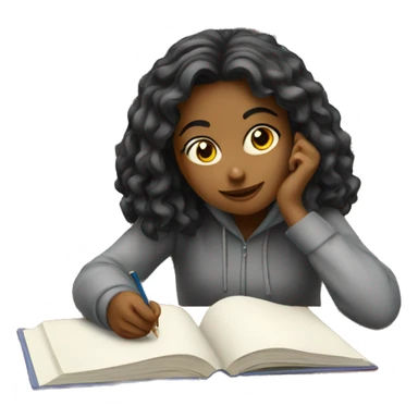 Girl student studying sticker