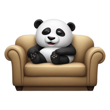 Panda lazy on couch sticker