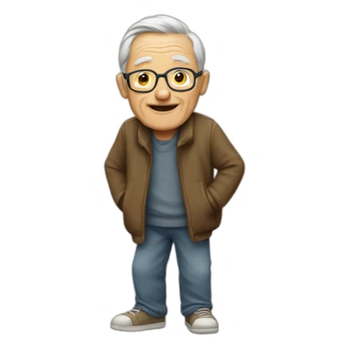 old man cossing street sticker