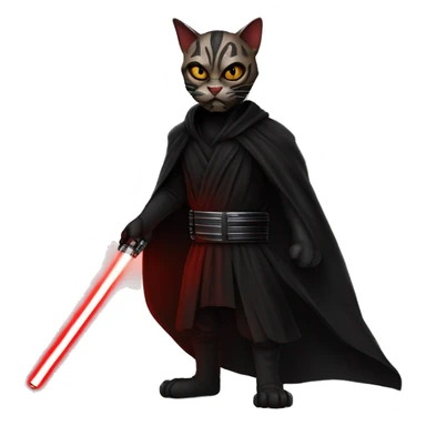 Cat as Darth Maul with Lightsaber sticker