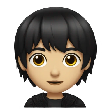 Byzantine Mexican Goth boy with black hair and bangs  sticker