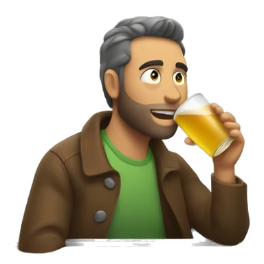 Guy drinking a cider on a train sticker