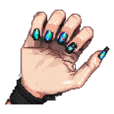 black painted nails sticker