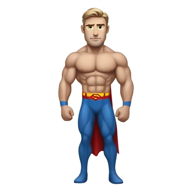 realistic superman with abs white man sticker