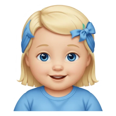Blonde blue eyes baby with smile sticker