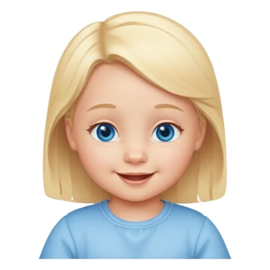 Blonde blue eyes baby with smile sticker