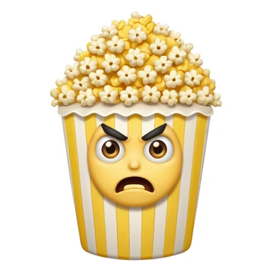 popcorn , with angry face demon sticker
