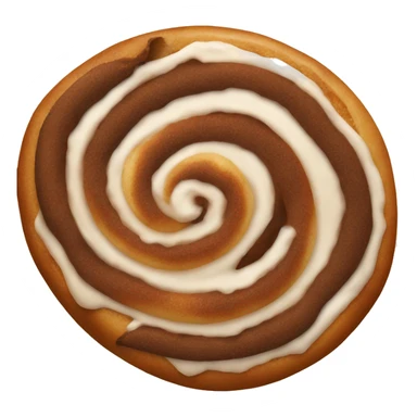 A single dark brown cinnamon roll sticker