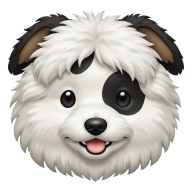 a black and white doodle dog sticker