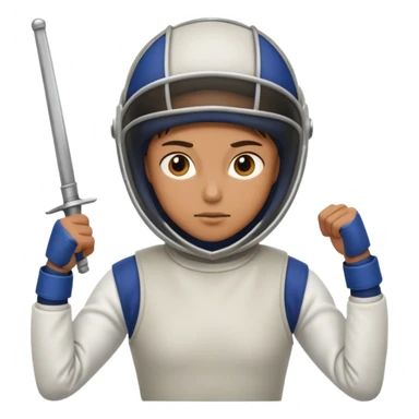 A person wearing fencing equipment with their entire body sticker