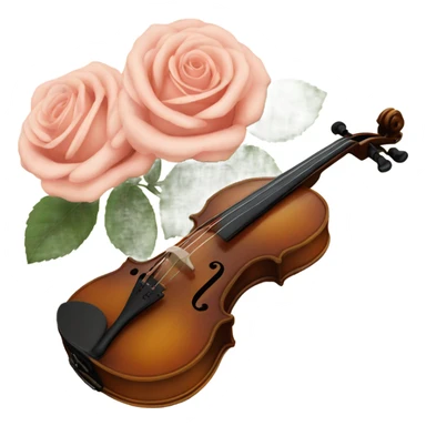 vintage violin and beige roses sticker
