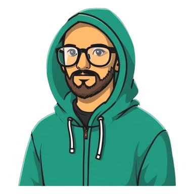 Hombre con gafas y capucha y barba sticker