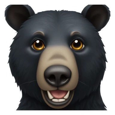 Realistic black bear portrait sticker