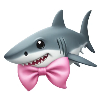 shark with a cute pink bow sticker