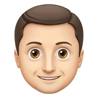 vladimir zelensky simple round face big expressive eyes smiling sticker
