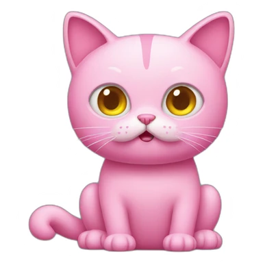 pink cat lost and confused sticker