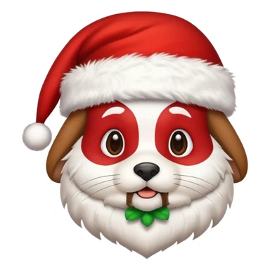 cute animal wearing a santa claus hat sticker