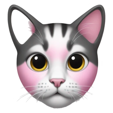 Cat black and white wearing pink sweater  sticker