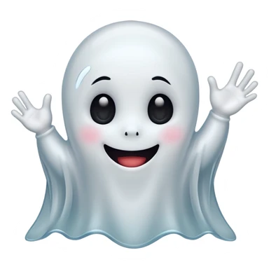 little cute ghost saying hello sticker