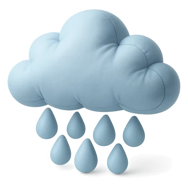 plush cloud with hail, soft edges, icy blue tones, cushion style sticker