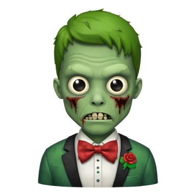 zombie with bow tie sticker